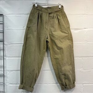 Vintage 80’s baggy jeans, Counterparts, wrap snap waist, khaki, 8